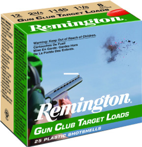 Remington 20234 Gun Club Shotshell - 12 GA, 2-3/4 in, No. 8, 1-1/8oz, 3 - 20234 Remington 20234 Gun Club Shotshell - 12 GA, 2-3/4 in, No. 8, 1-1/8oz, 3 - 20234