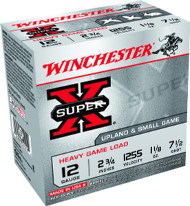 Winchester XU12H7 Super-X Shotshell - 12 GA, 2-3/4 in, No. 7-1/2, 1-1/8oz - XU12H7