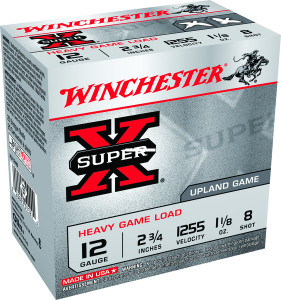 Winchester XU12H8 Super-X Shotshell - 12 GA, 2-3/4 in, No. 8, 1-1/8oz - XU12H8