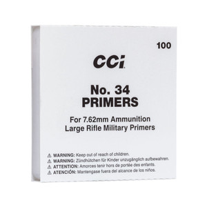 Cci Ammunition - Case Of 50 No 34 Primer For 7.62mm 100/bx - 2 Cci Ammunition - Case Of 50 No 34 Primer For 7.62mm 100/bx - 2