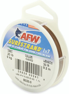 AFW - Surfstrand Bare Ss Wire - Camo 30ft 20lb - B020-0 AFW - Surfstrand Bare Ss Wire - Camo 30ft 20lb - B020-0