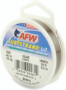 AFW - Surfstrand Bare Ss Wire - Camo 30ft 40lb - B040-0