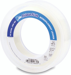 AFW - Triple Fish Mono Leader - Clear 150lb 100yd - TFM-B100-150CL AFW - Triple Fish Mono Leader - Clear 150lb 100yd - TFM-B100-150CL