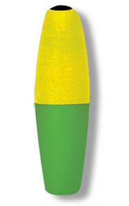 Betts - Mr Crappie Slipper Float - 2.5in Cigar Yg Unwgtd 3pk - M2B-SF-3YG