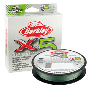Berkley - X5 Braided Line - 165yd 65#/17dia Lv Green - X5BFS65-22