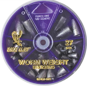 Eagle Claw - Sinker Assortment - Worm 27pc - 02180H-005 Eagle Claw - Sinker Assortment - Worm 27pc - 02180H-005