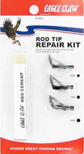 Eagle Claw - Rod Tip Repair Kit - 3 Blk Tips W/glue - BTAEC
