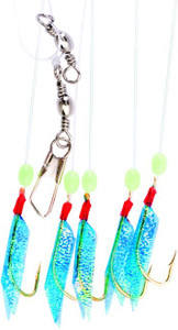 Eagle Claw - Sabiki Bait Rig - Blue Wings/grn Bead Sz8 - L947-8 Eagle Claw - Sabiki Bait Rig - Blue Wings/grn Bead Sz8 - L947-8
