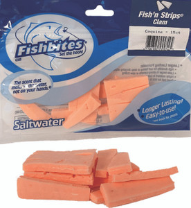 Fishbites - Fish N Strips-clam - 15pk Coquin Long Lasting - 54