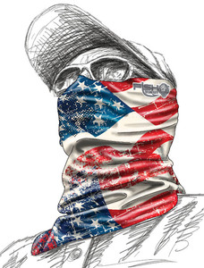 Fish Monkey - Face Guard Upf50+ - Americana - FM40-AMER