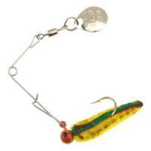 H & H - Cajun Grub Spin-nickel - 1/32oz Fire Orange Craw - CGS-32N