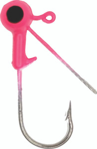 Head Hunter - Weedless Round Jig Head - 1/16oz 8pk Hot Pink - RHW16-03-8