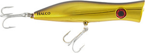 Halco - Roosta Popper 135 Cast - 5.3in 1.75oz Chr/gld/blk - RP135H51