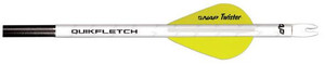 New Archery - Quikfletch Twister Vanes - 1 White / 2 Yellow 6pk - 60-636