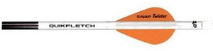 New Archery - Quikfletch Twister Vanes - 1 White / 2 Orange 6pk - 60-637