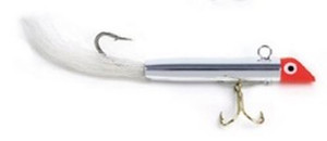 Sea Striker - Got-cha Jig W/bucktail - 2.5in 7/8oz Chr/rd Hd/wh - G301GH-WT