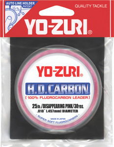 Yo-Zuri - Hd Fluorocarbon Leader - Disappe Pink 25lb 30yd - HD25LBDP