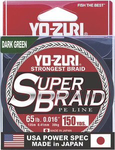 Yo-Zuri - Superbraid Line - Dark Green 65lb 150yd - YZ SB 65LB DG 150YD