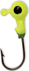 Sea Striker - Got Cha Round Jigheads - 1/8oz 10pk Chartreuse - SEA-HJH18-10