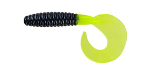Big Bite - Fat Grub - 2in 10pk Black Chartreus -