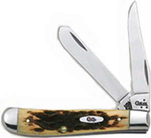 Case - Traper Mini Pocket Knife - 2bl 3.5in Amber Bone - 13 Case - Traper Mini Pocket Knife - 2bl 3.5in Amber Bone - 13