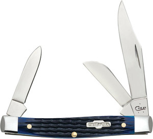 Case - Stockman Pocket Knife - 3bl 3.5in Blue Bone - 2806