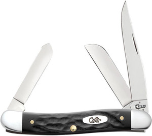 Case - Stockman Pocket Knife - 3bl 3.5in Rough Black - 18222 Case - Stockman Pocket Knife - 3bl 3.5in Rough Black - 18222