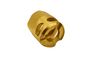 True Precision Y-Micro Comp  Compensator  9MM  Fits 1/2-28 Threads  Titanium Nitride Finish  Gold TP-YMICRO-G