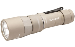 Surefire Everyday Carry Light (EDC-1-DFT)  Dual-Fuel Turbo  Flashlight  650 Lumens  Anodized Finish  Tan DC1-DFT-TN