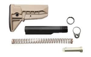Bravo Company BCMGUNFIGHTER Mod 0 Stock Kit  SOPMOD (Widebody)  Receiver Extension  Quick Detach End Plate  Lock Nut Action Spring  Carbine Buffer  Flat Dark Earth BCM-GFSK-MOD0-SPMD-FDE