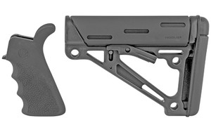 Hogue OverMolded Kit Pistol Grip with Beavertail and Finger Grooves Mil-spec Collapsible Stock Fits AR-15 Black 15056 Hogue OverMolded Kit Pistol Grip with Beavertail and Finger Grooves Mil-spec Collapsible Stock Fits AR-15 Black 15056