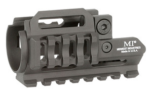 Midwest Industries Tri-Rail  One-Piece Free Float Handguard  Fits MP5K  Hard Coat Anodized Finish  Black  M-LOK Angeled Slots MI-MP5K-TRIRAIL