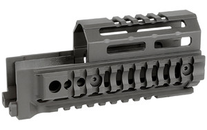 Midwest Industries Alpha Quad Rail  Picatinny Handguard  Fits AK Style Firearms  6"  Anodized Finish  Black MI-AK-ALPHA-QR-6