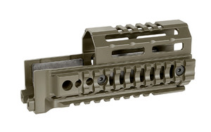 Midwest Industries Alpha Quad Rail  Picatinny Handguard  Fits AK Style Firearms  6"  Anodized Finish  Olive Drab Green MI-AK-ALPHA-QR-6-ODG