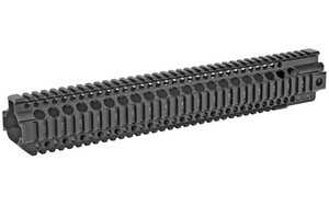 Midwest Industries Combat Rail T-Series  Free Float Handguard  15" Length  Quad Rail  Includes Barrel Nut and Wrench  Fits AR-15  Black Anodized Finish MI-CRT15