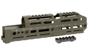 Midwest Industries ALPHA Series  10" M-LOK Handguard  Fits AK-47 & AK-74 Stamped Receiver Variants  Anodized Finish  Olive Drab Green. MI-AK-ALPHA-10.0-ODG
