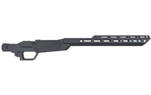 Sharps Bros. Heatseeker Chassis  Fits Ruger American 450 Bushmaster (With Box Magazine)  Cerakote Finish  Black  Aluminum Construction  M-LOK Compatible Forend SBC06