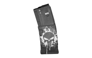 Mission First Tactical Magazine  223 Remington  556NATO  Fits AR-15  30 Rounds  Punisher Skull Splatter White EXDPM556D-PSS-WH