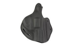 1791 Gunleather Thumb Break Revolver Holster  Outside Waistband Holster  Size 4.3  L Frame  Fits Colt Python .357/.38 or Smith & Wesson 686 Plus  Steer Hide  Stealth Black  Right Hand RVHX-4.3-SBL-R