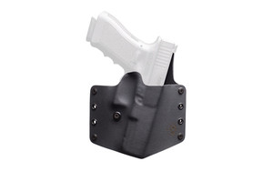 BlackPoint Tactical Standard OWB Holster  Fits Sig P365 AXG Legion  Right Hand  Black Kydex & Leather  1.75" Belt Loops  Optic Compatible 172010