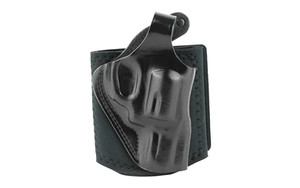 Galco Gunleather Ankle Glove Ankle Holster  Fits J Frame with 2" Barrel  Right Hand  Black Leather AG160B