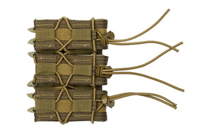 High Speed Gear Pistol TACO  Triple Magazine Pouch  MOLLE  Fits Most Pistol Magazines  Hybrid Kydex and Nylon  Coyote Brown 11PT03CB
