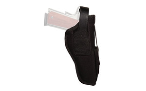 Uncle Mike's Cordura Hip Holster  With Pouch  Size 5  Fits Large Auto With 5" Barrel  Ambidextrous  Black MO70050