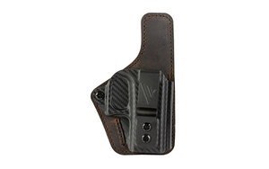 Versacarry Compound Custom Holster  Inside Waistband Holster  Right Hand  Fits Glock 43/43X  Distressed Leather and Polymer  Brown 1CC26-21G43