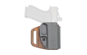 Versacarry V-Slide  Belt Slide Holster  Right Hand  Fits S&W Shield EZ  Distressed Leather and Polymer  Brown VSL211SHDEZ