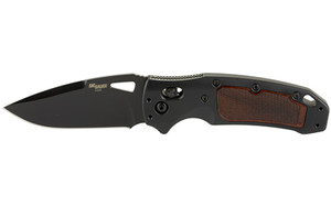 Hogue SIG K320 AXG Classic Folding Knife Cerakote Finish Black Drop Point 3.5" Blade Length CPM-S30 V Blade Steel Plain Edge ABLE Lock Heritage Walnut Inserts with Checkered Texture 36377 Hogue SIG K320 AXG Classic Folding Knife Cerakote Finish Black Drop Point 3.5" Blade Length CPM-S30 V Blade Steel Plain Edge ABLE Lock Heritage Walnut Inserts with Checkered Texture 36377