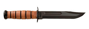 KA-BAR Knives KA-BAR  USMC  Fixed Blade Knife  7" Blade Length  11.875" Overall Length  Clip Point  Plain Edge  1095 Cro-Van/Black  Brown Leather  Leather Sheath 1217 KA-BAR Knives KA-BAR  USMC  Fixed Blade Knife  7" Blade Length  11.875" Overall Length  Clip Point  Plain Edge  1095 Cro-Van/Black  Brown Leather  Leather Sheath 1217