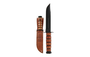 KA-BAR Knives KA-BAR  Army  Fixed Blade Knife  7" Blade Length  11.875" Overall Length  Clip Point  Plain Edge  1095 Cro-Van/Black  Brown Leather  Leather Sheath 1220 KA-BAR Knives KA-BAR  Army  Fixed Blade Knife  7" Blade Length  11.875" Overall Length  Clip Point  Plain Edge  1095 Cro-Van/Black  Brown Leather  Leather Sheath 1220
