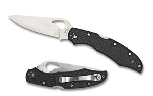 Spyderco Byrd  Cara Cara2  3.75" Folding Knife  Clip Point  Combo Edge  8Cr13MoV/Satin  Black  Oval Thumb Hole/Pocket Clip BY03PSBK2 Spyderco Byrd  Cara Cara2  3.75" Folding Knife  Clip Point  Combo Edge  8Cr13MoV/Satin  Black  Oval Thumb Hole/Pocket Clip BY03PSBK2