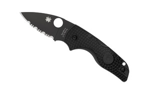Spyderco Lil Native Lightweight  Folding Knife  Spyderedge Serrations  Black FRN Handle  Matte Finish  Black  2.43" Blade Length  CTS BD1N Steel C230SBBK